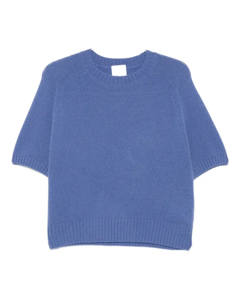 ALLUDE Kurzärmeliger Pullover - Blau Blau