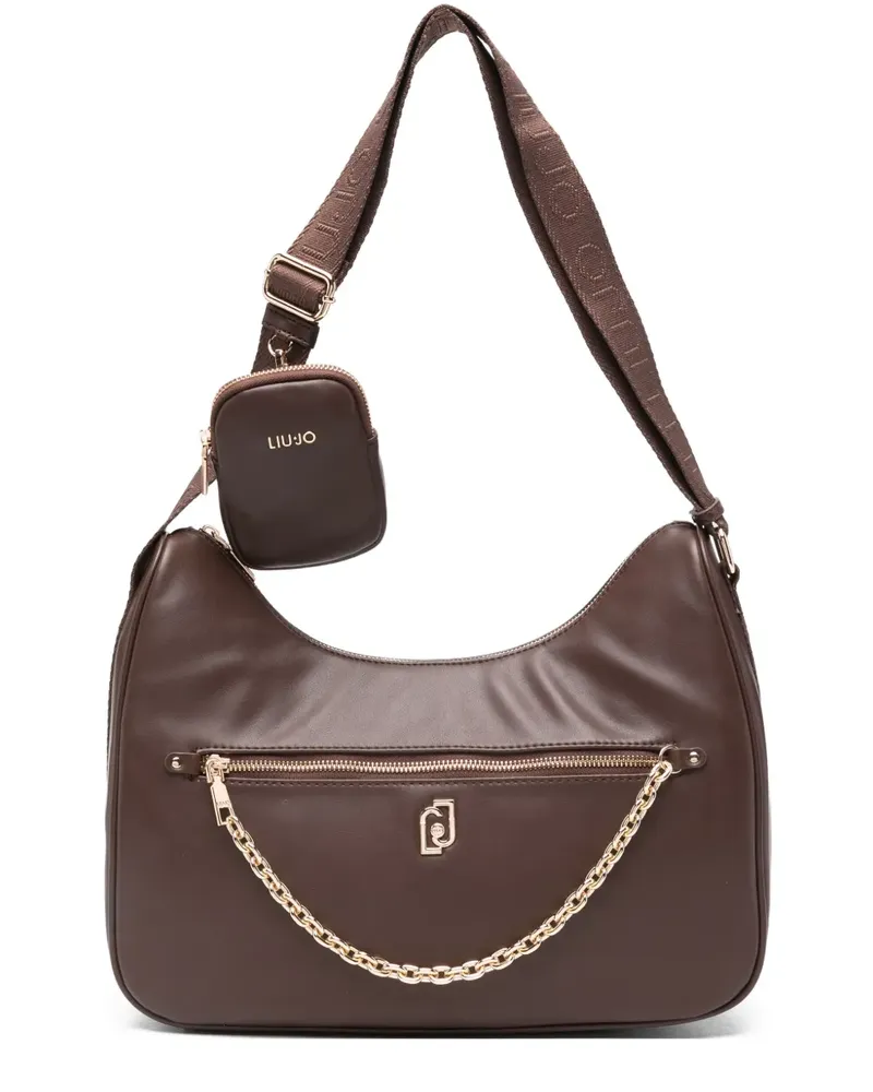Liu Jo Mittelgroße Schultertasche mit Kettenverzierung - Braun Braun