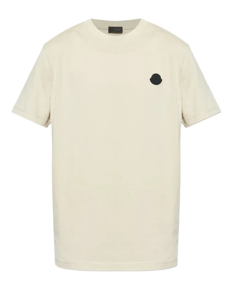 Moncler T-Shirt mit Logo-Patch - Nude Nude