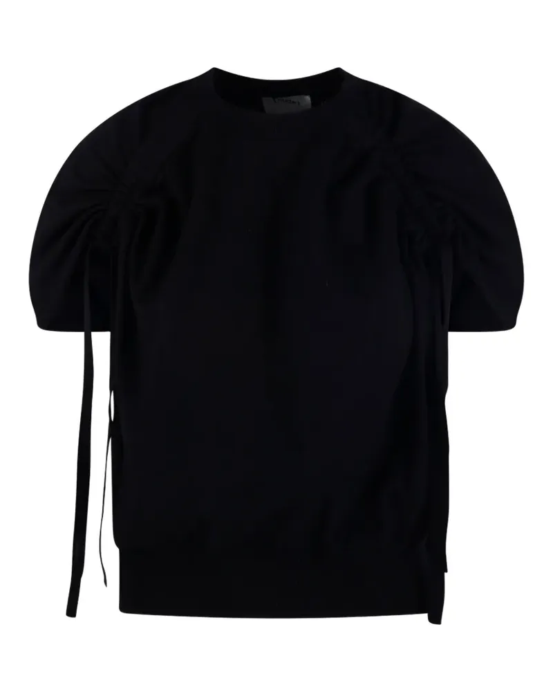 NUDE gathered-sleeve T-shirt - Schwarz Schwarz