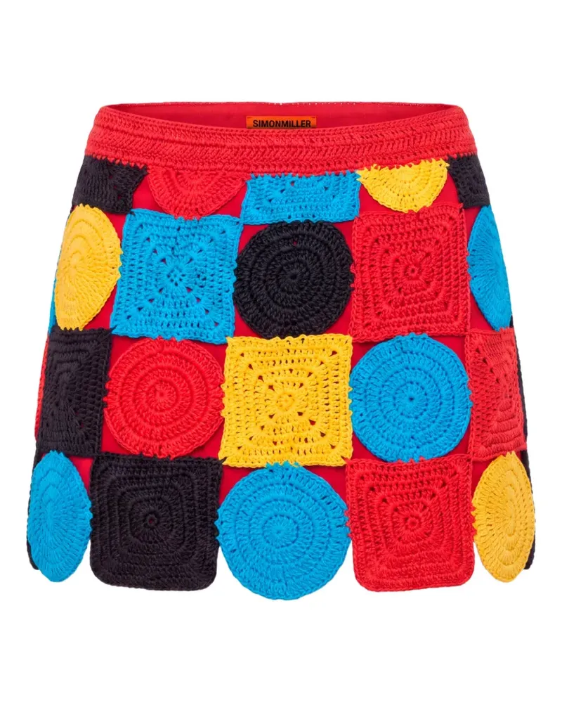 Simon Miller Gehäkelter Beep Minirock im Patchwork-Look - Rot Rot