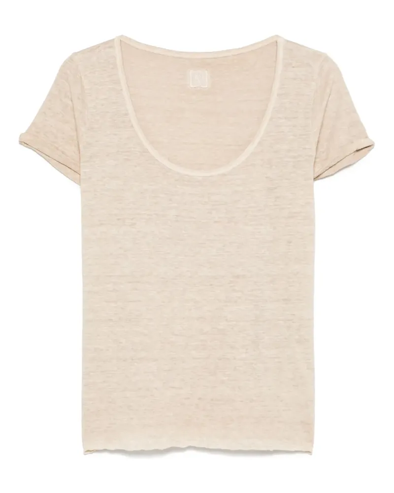 120% Lino T-Shirt aus Leinen - Nude Nude