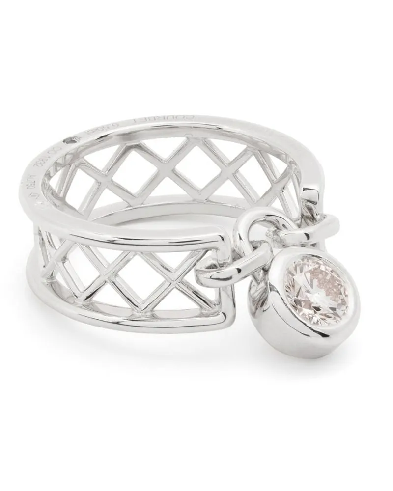 COURBET 18kt Weißgoldring mit Diamanten - Silber Silber
