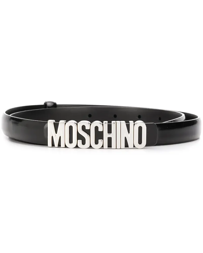 Moschino Gürtel mit Logo-Schnalle - Schwarz Schwarz