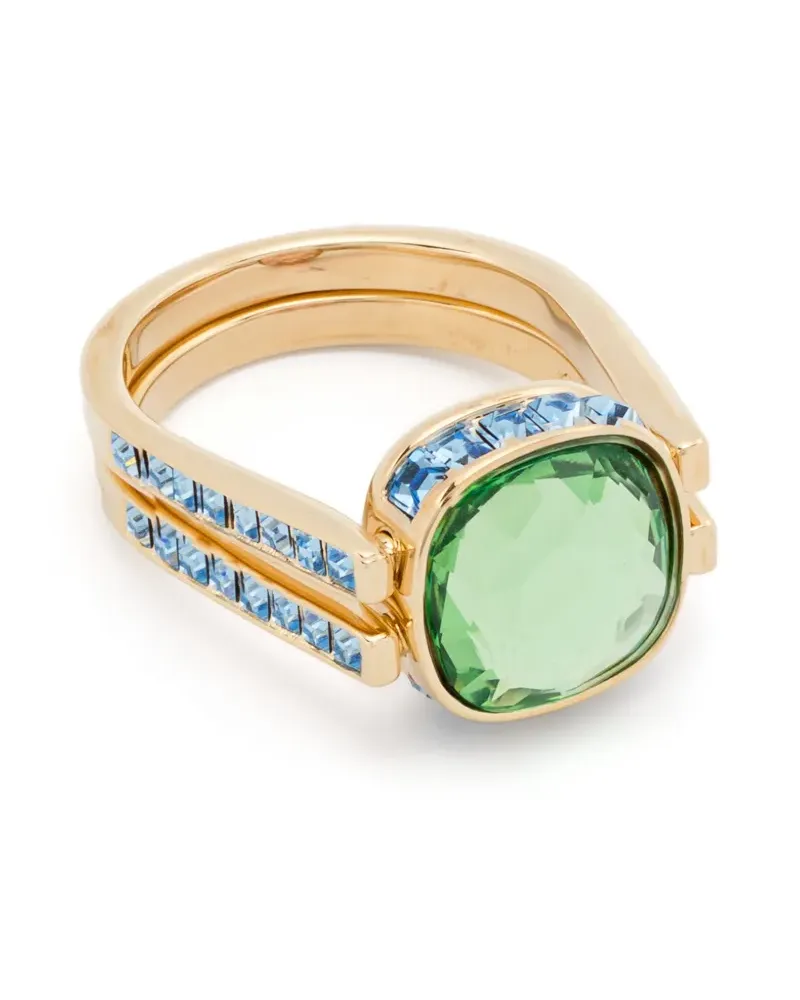 Swarovski Chroma Twist Ring - Gold Gold