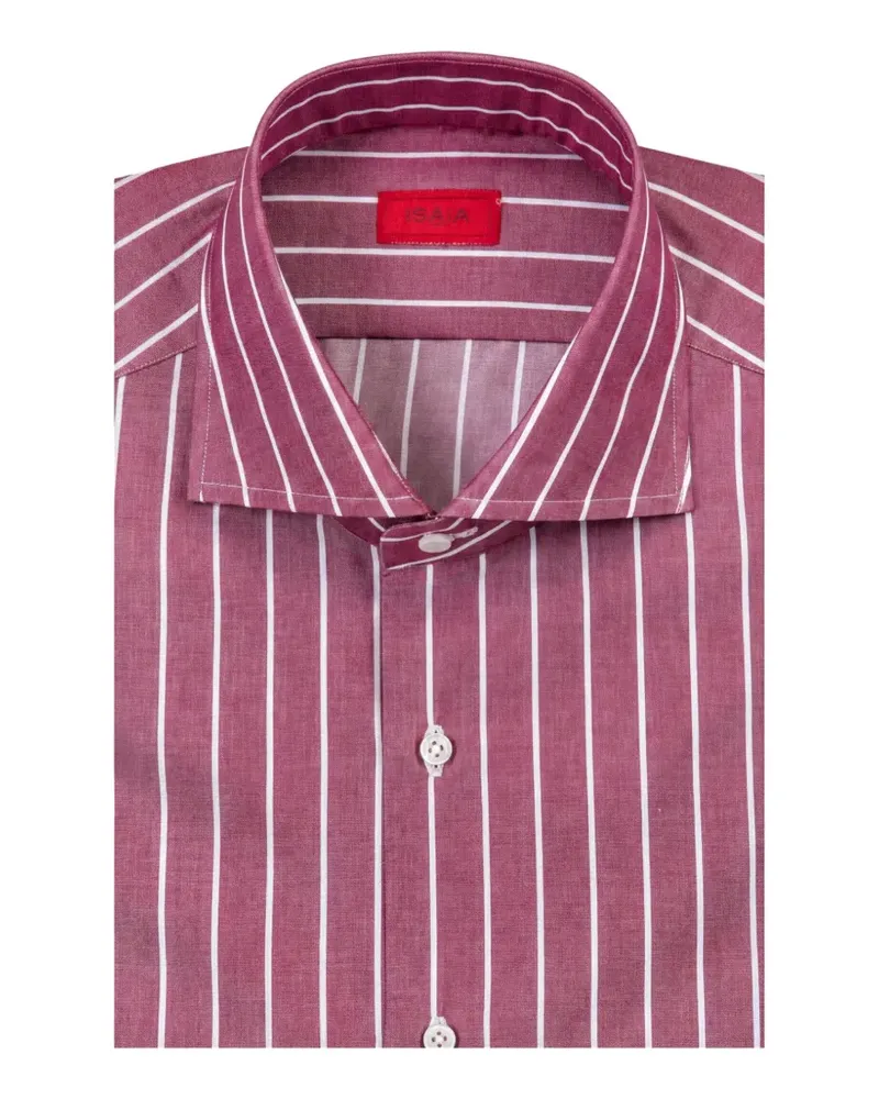 Isaia Gestreiftes Hemd - Rot Rot