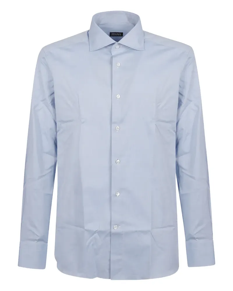 Ermenegildo Zegna point-collar cotton shirt - Blau Blau