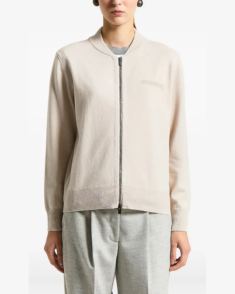 Peserico zip knitted top - Nude Nude