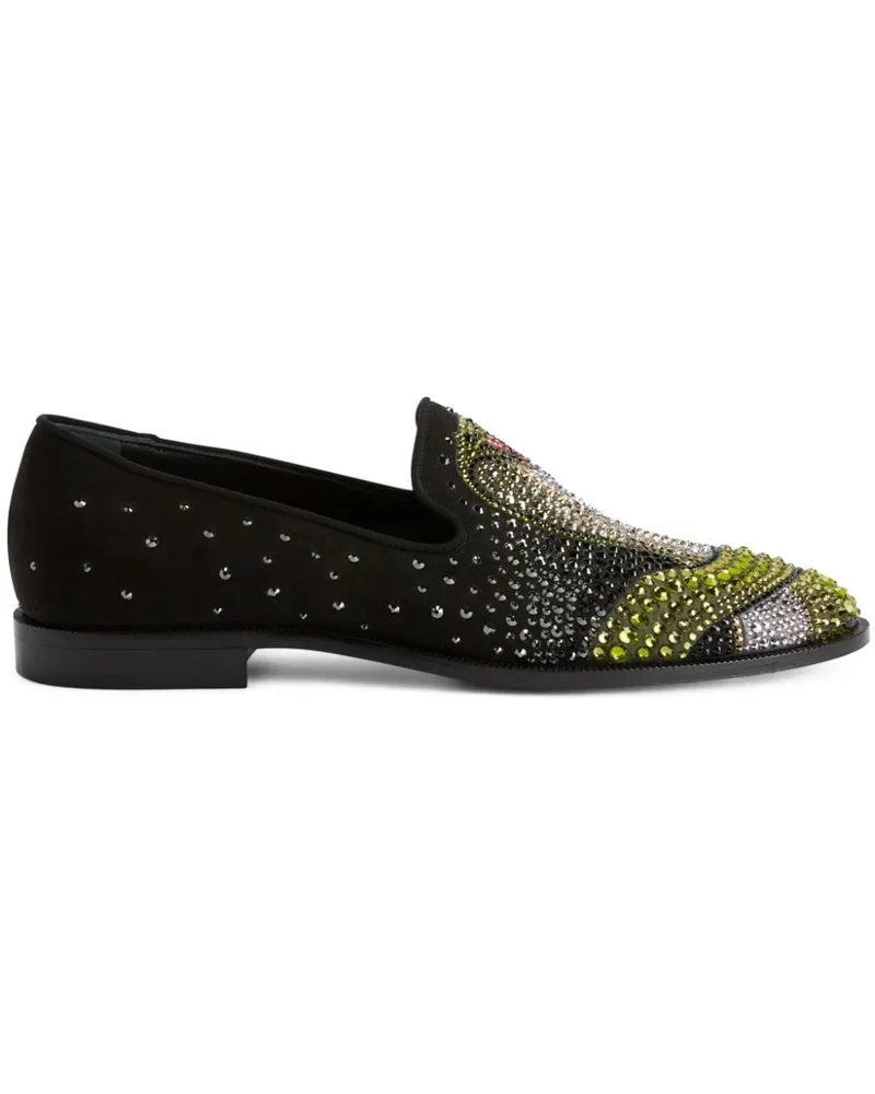 Giuseppe Zanotti GZ-Python Loafer mit Kristallen - Schwarz Schwarz