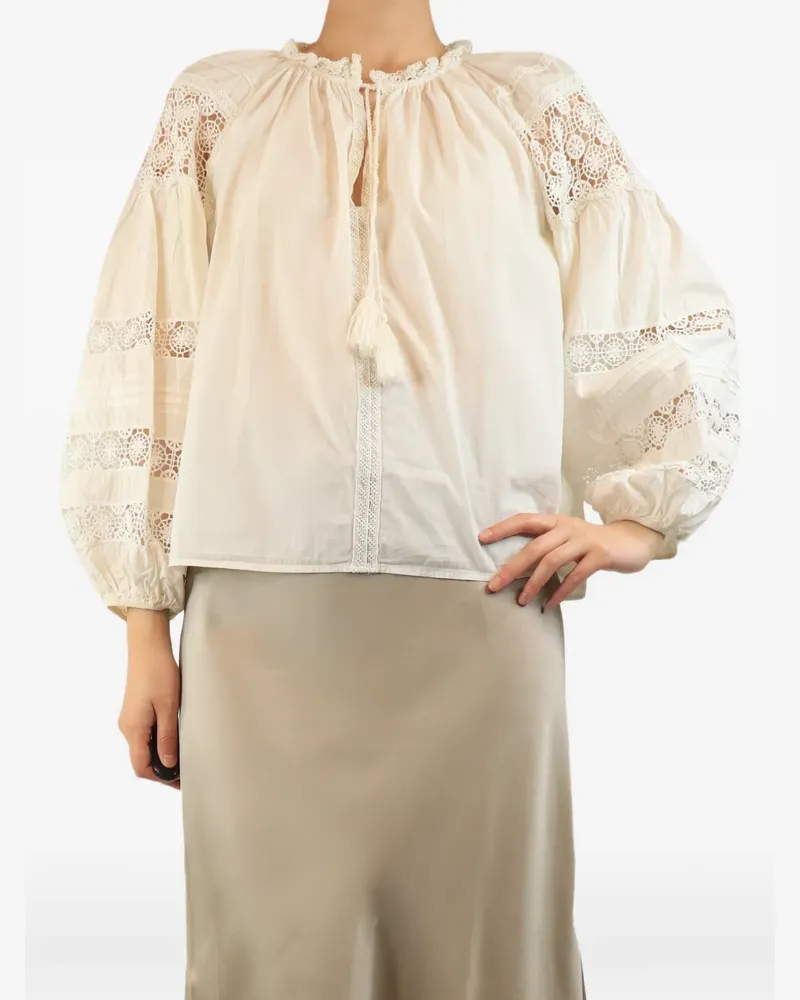 Ulla Johnson crochet-detail blouse - Nude Nude