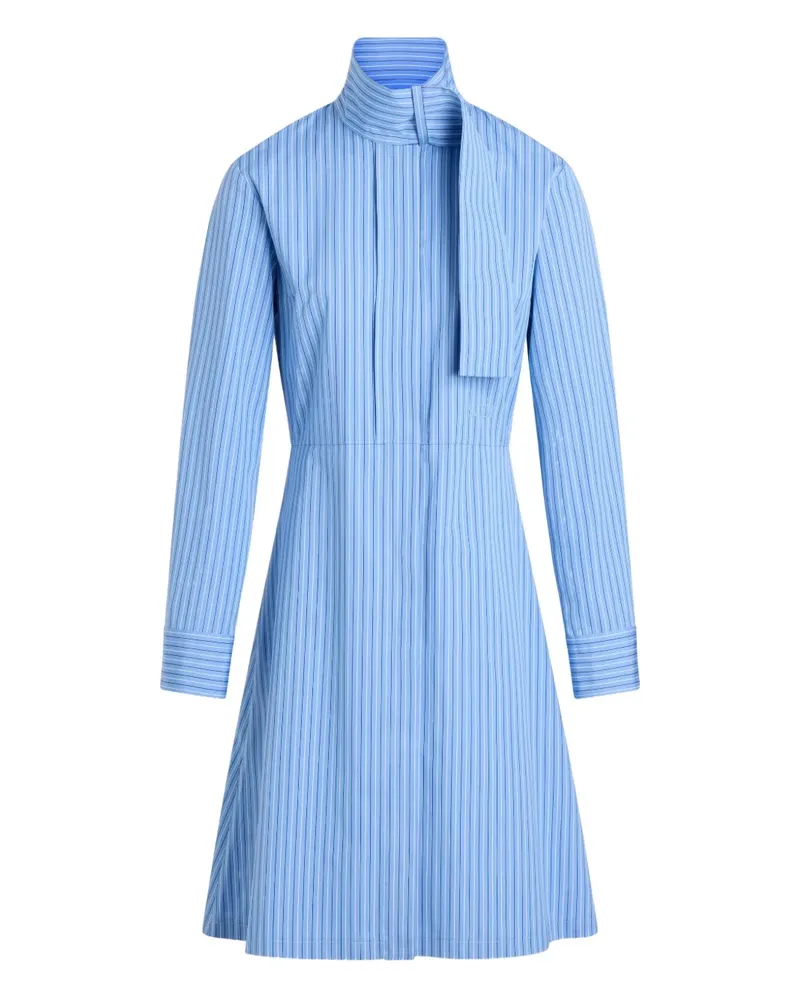 Patou Gestreiftes Hemdkleid mit Schalkragen - Blau Blau