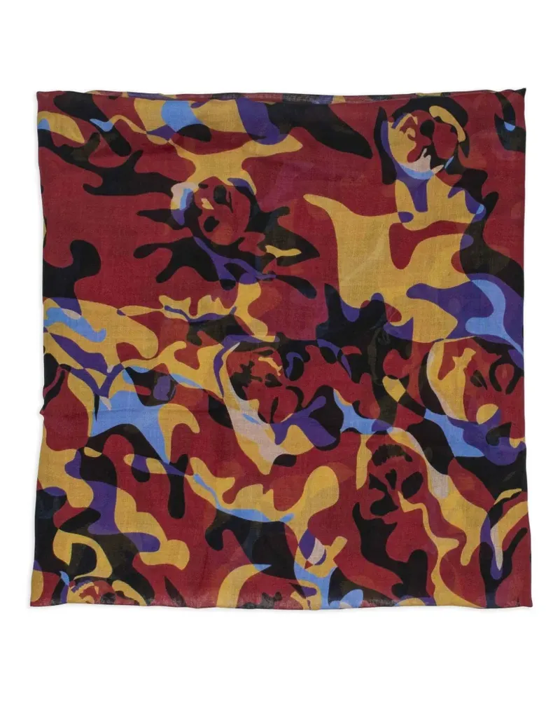 Alexander McQueen Camouflage-Schal mit Totenkopf - Rot Rot