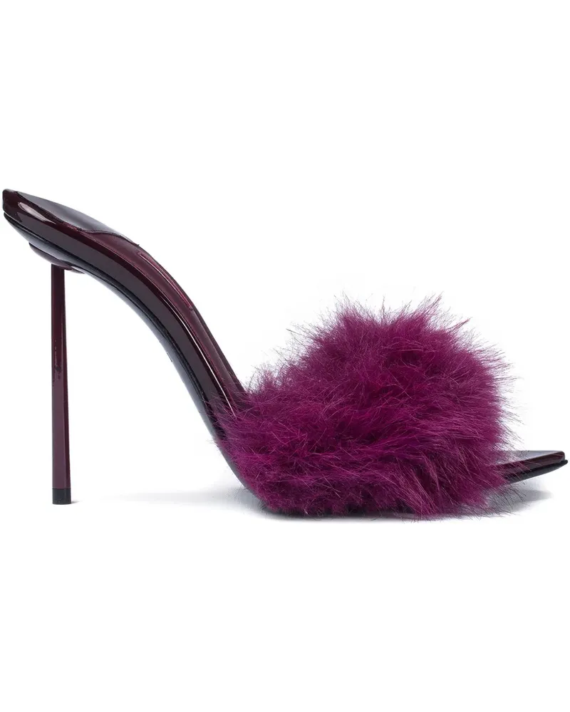 Le Silla Bella Mules aus Lackleder mit Federn 120mm - 160 cherry 160