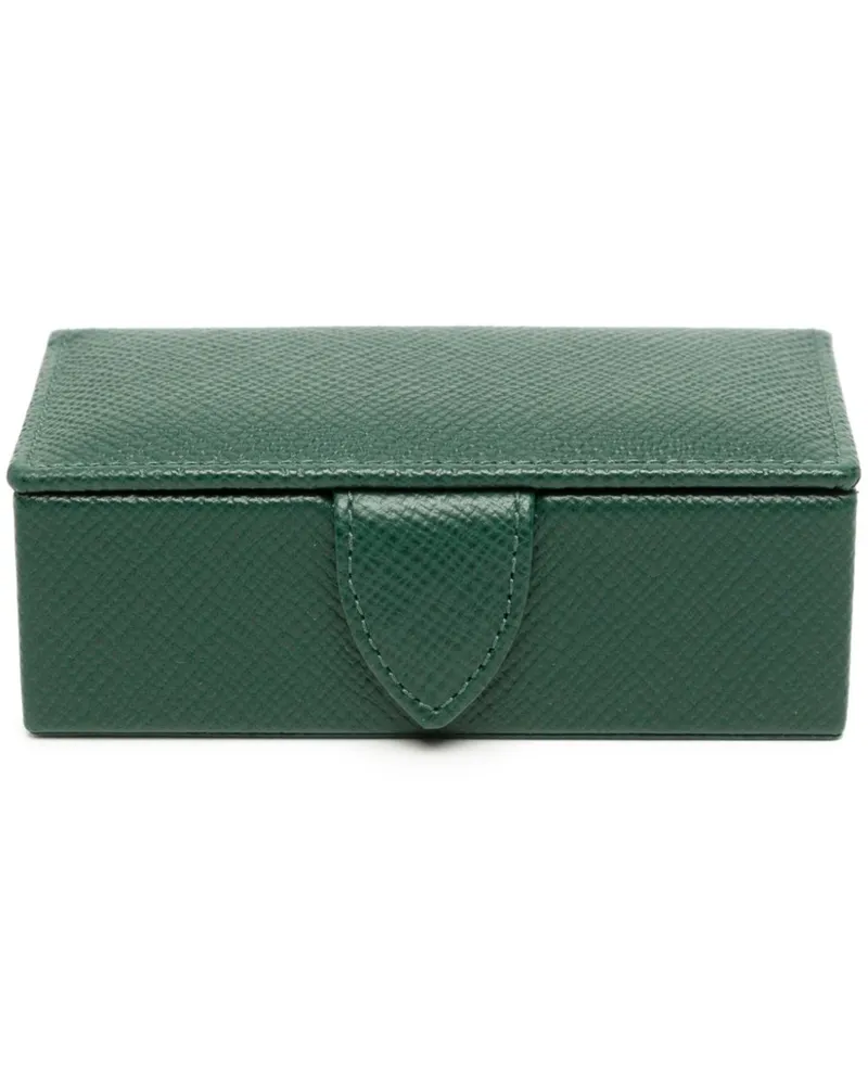 Smythson Mini Panama Manschettenknopf-Box - Grün Grün