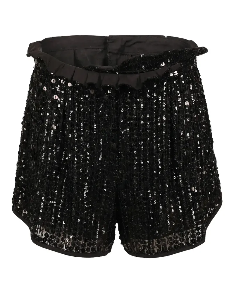 Valentino Garavani Gerüschte Shorts mit Pailletten - Schwarz Schwarz