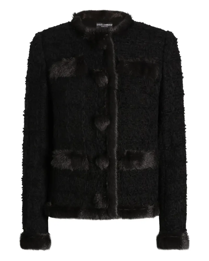 Dolce & Gabbana Jacke mit Pelzbesatz - Schwarz Schwarz
