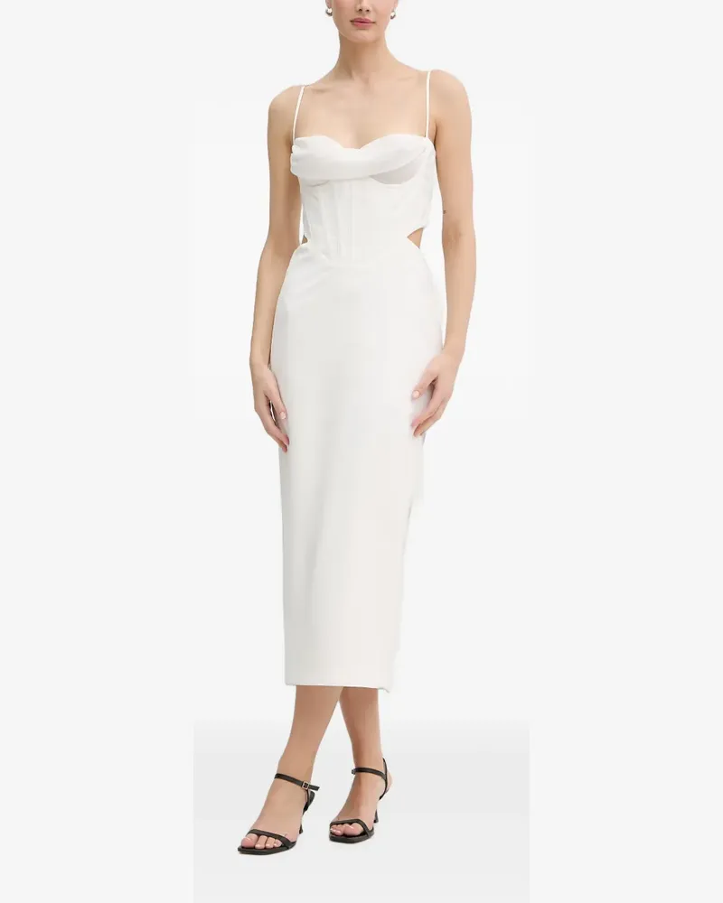 Bardot cut-out corset midi-length dress - Weiß Weiß