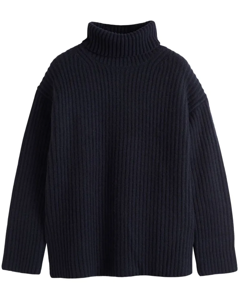 Chinti & Parker Gerippter The Rib Rollkragenpullover Blau