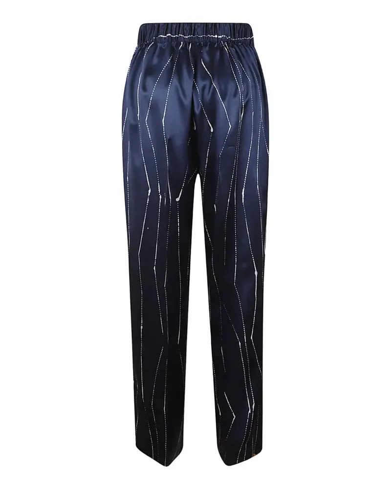Kiton Gerade Seidenhose mit abstraktem Print - Blau Blau