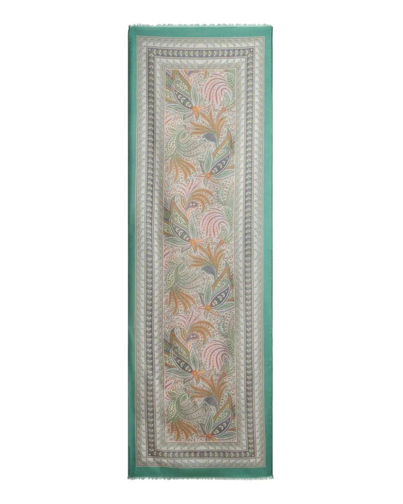 Etro Schal aus Seide mit Paisley-Print - Grau Grau