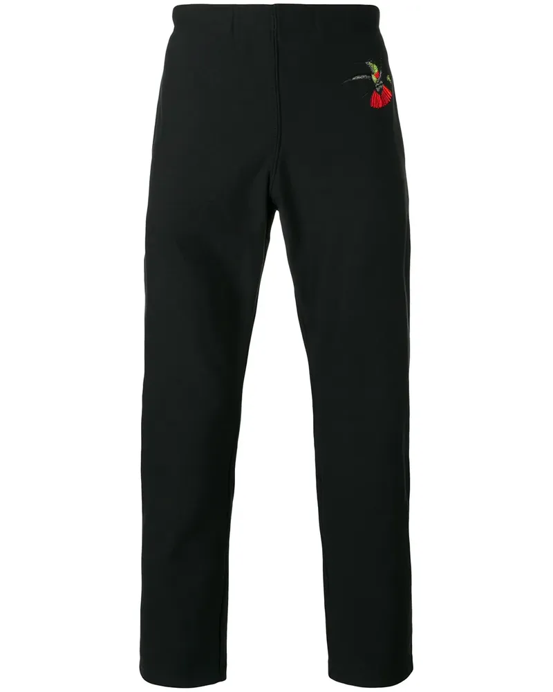 Alexander McQueen Klassische Hose mit Schwalben-Print - Schwarz Schwarz