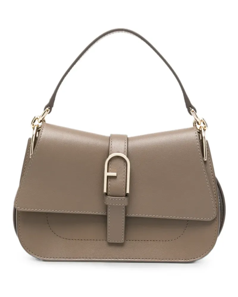 Furla Arch-logo leather shoulder bag - Braun Braun
