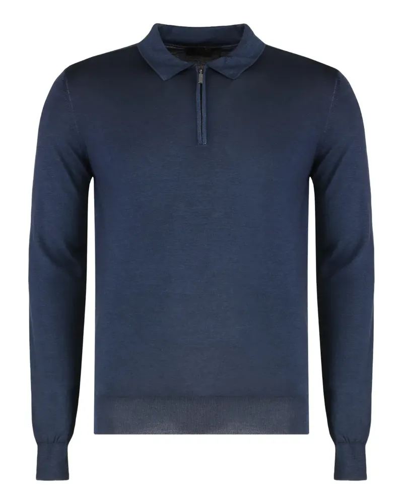 MOORER Vasto-XW zip polo shirt - Blau Blau