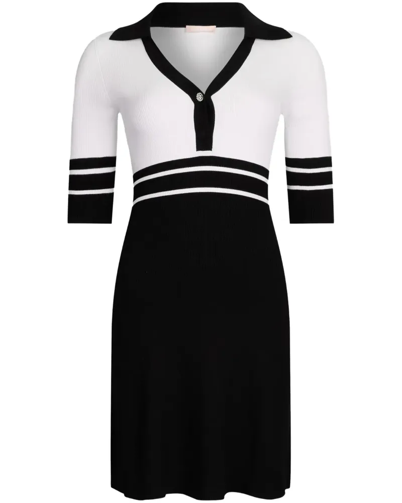 Liu Jo Gestreiftes Minikleid - Weiß Weiß