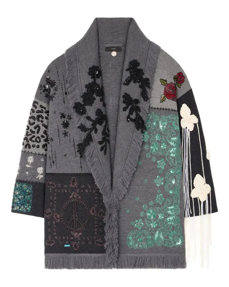 Alanui Midnight In Manhattan Cardigan im Patchwork-Look - Grau Grau