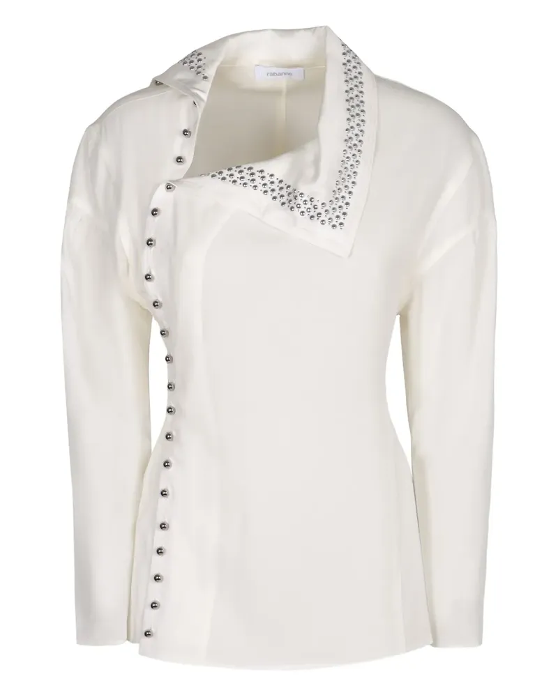 Paco Rabanne long-sleeve studded collar blouse - Weiß Weiß