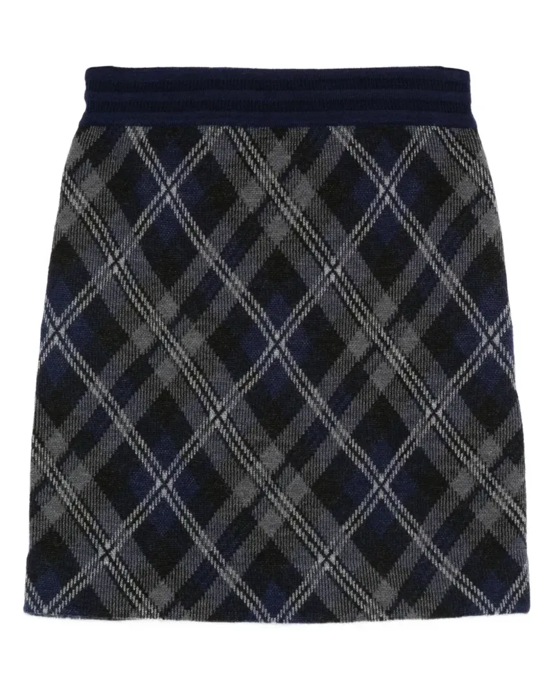 Eric Bompard Schottenkaro-Minirock mit Stretchbund - Blau Blau