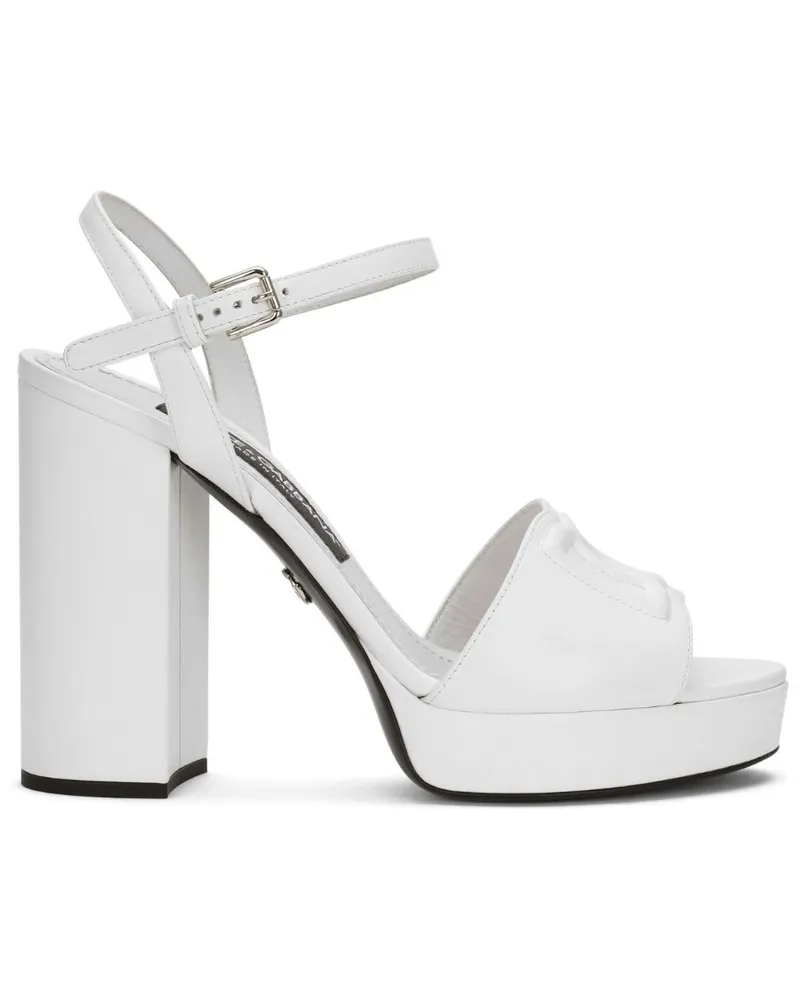 Dolce & Gabbana Keira Plateau-Sandalen 85mm - Weiß Weiß