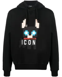 Dsquared2 Hoodie mit "Icon"-Print Schwarz