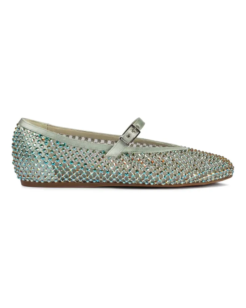 Le Silla Gilda crystal-embellished ballerina shoes - Grün Grün