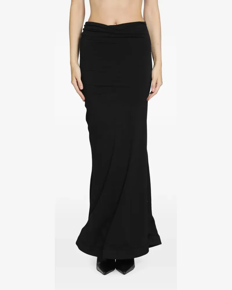 Junya Watanabe ruched-waist maxi skirt - Schwarz Schwarz