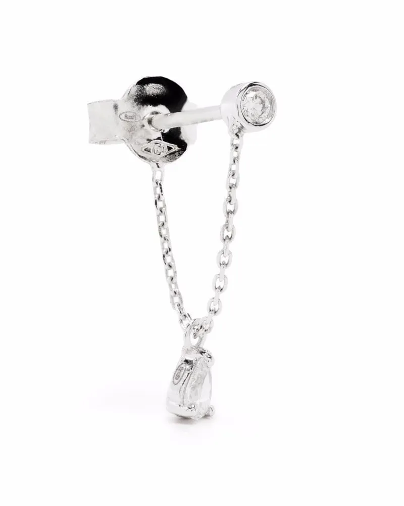 DJULA 18kt Delicatesse Weißgoldohrring mit Diamanten - Silber Silber