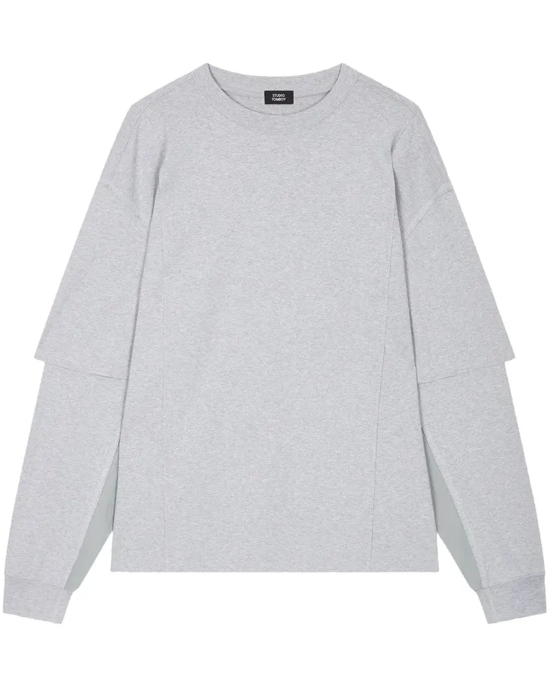 STUDIO TOMBOY Sweatshirt im Layering-Look - Grau Grau