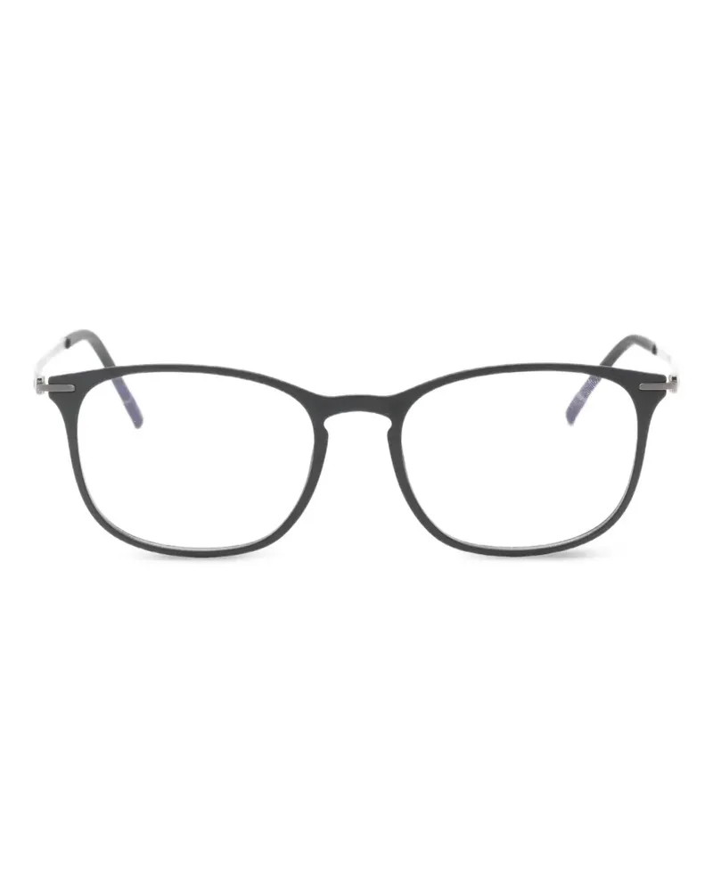 Silhouette Brille mit eckigem Gestell - Schwarz Schwarz