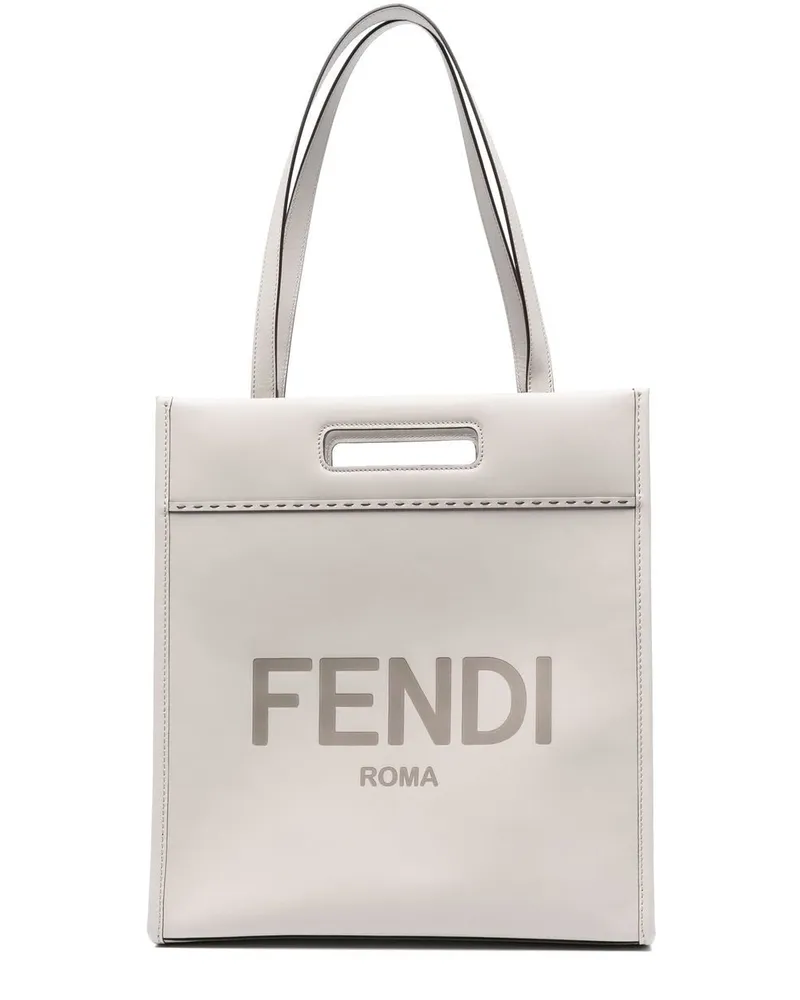 Fendi Shopper mit Logo-Prägung - Grau Grau