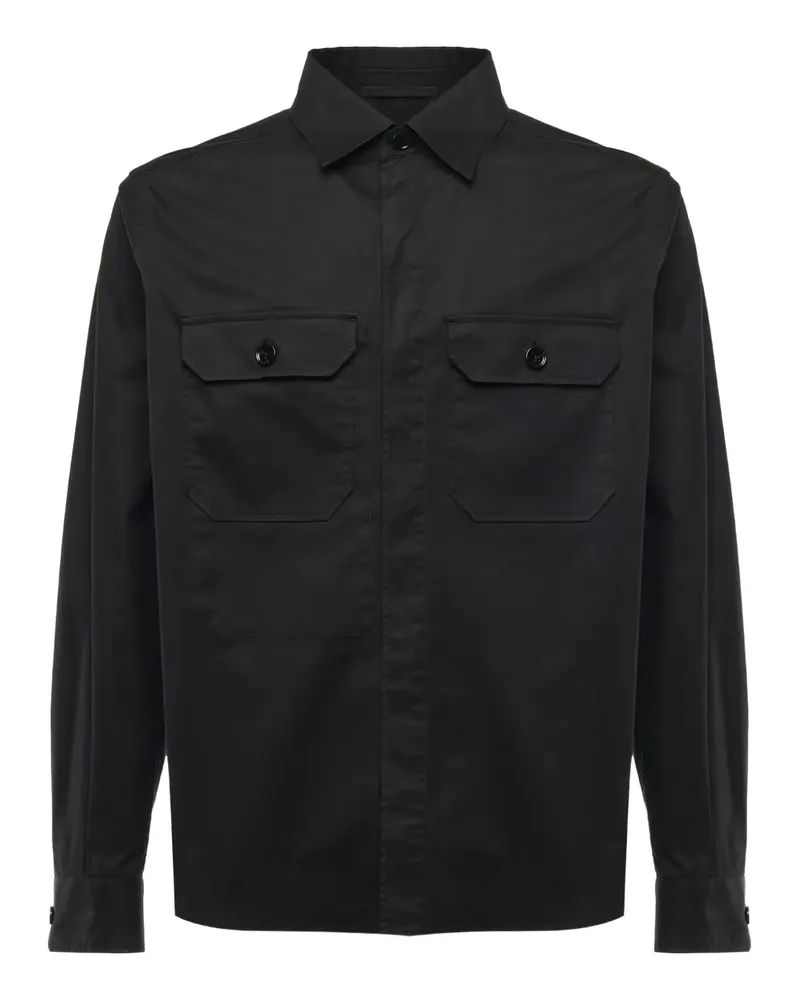 Ermenegildo Zegna Langärmeliges Hemd - Schwarz Schwarz