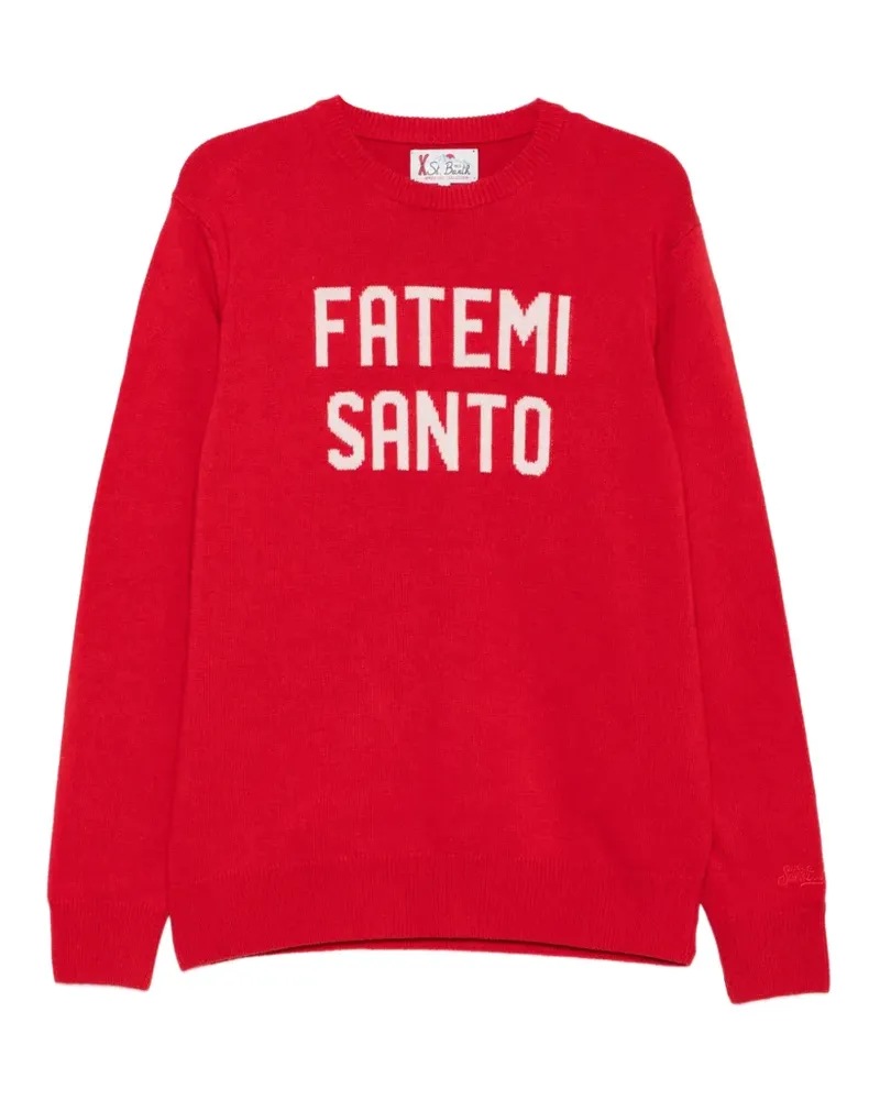 MC2 Saint Barth Heron Intarsien-Pullover mit Rundhalsausschnitt - Rot Rot