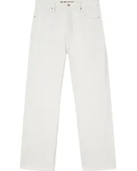 Jil Sander Halbhohe Straight-Leg-Jeans Weiß