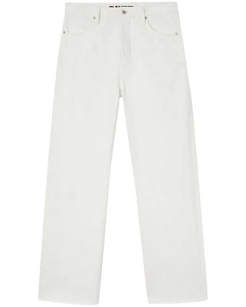 Jil Sander Halbhohe Straight-Leg-Jeans - Weiß Weiß