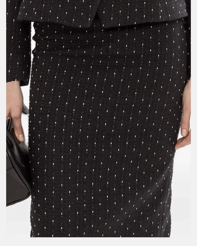 NISSA zip-fastening midi skirt - Schwarz Schwarz