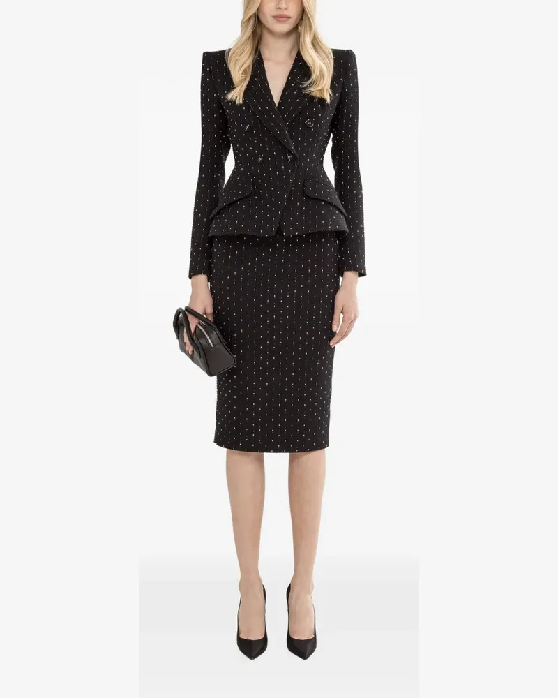 NISSA zip-fastening midi skirt - Schwarz Schwarz