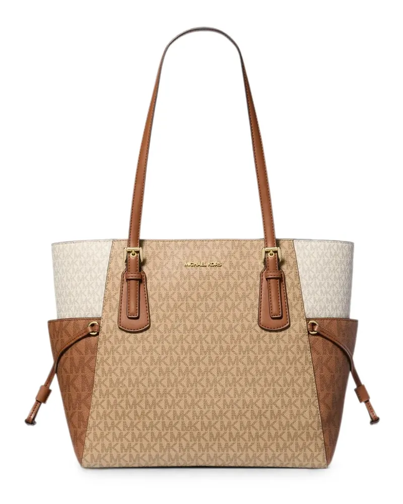 Michael Kors large monogram color-block tote bag - Nude Nude