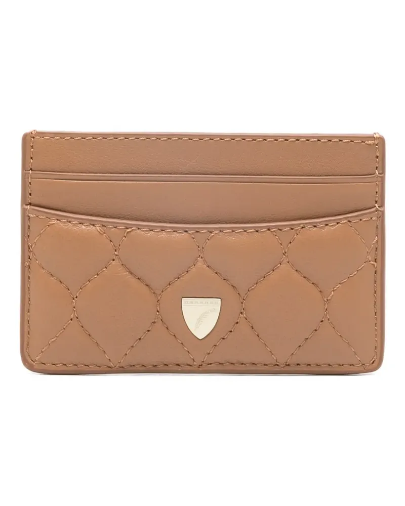 Aspinal of London top-zip card holder - Nude Nude