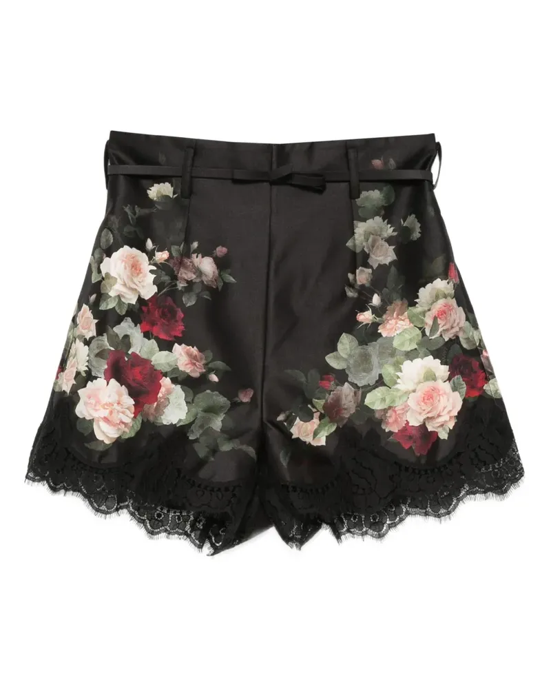 Zimmermann Hypnotic Shorts mit Blumen-Print - Schwarz Schwarz