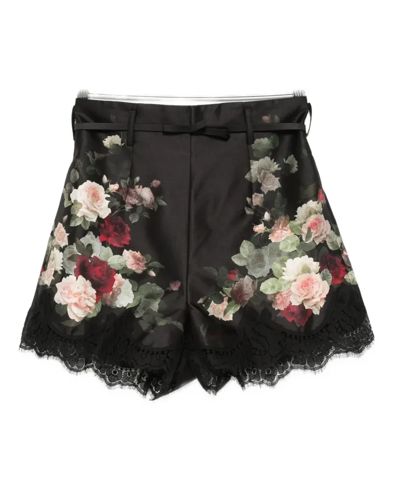 Zimmermann Hypnotic Shorts mit Blumen-Print - Schwarz Schwarz