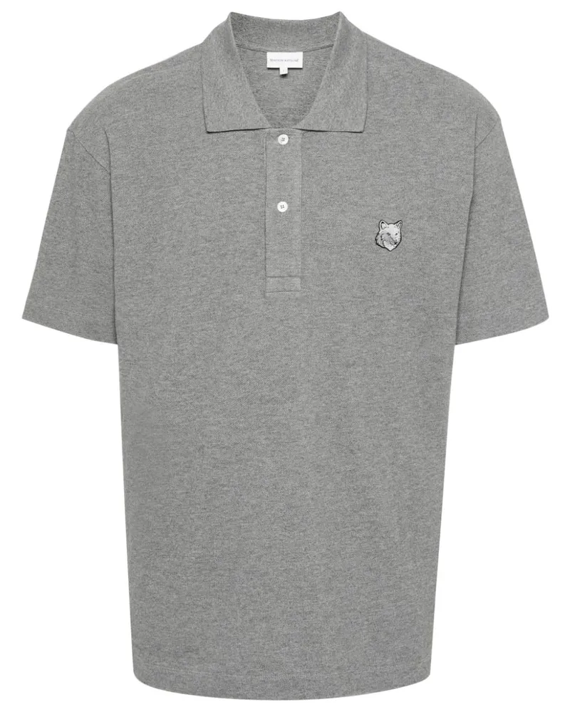 Kitsuné Poloshirt mit Fuchsmotiv - Grau Grau